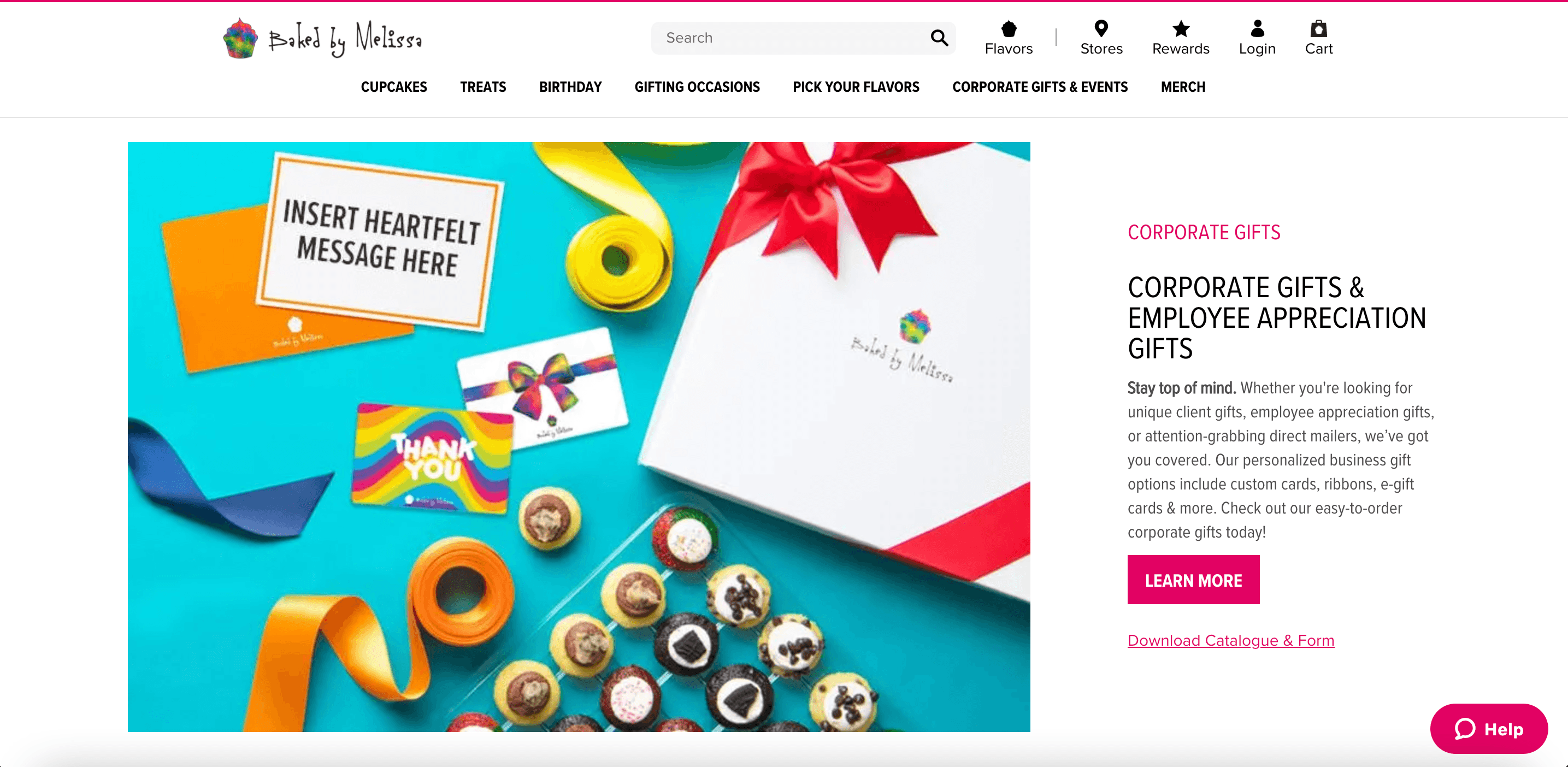 Baked By Melissa Gifts Page Screenshot